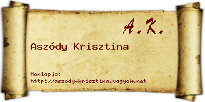 Aszódy Krisztina névjegykártya