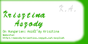 krisztina aszody business card